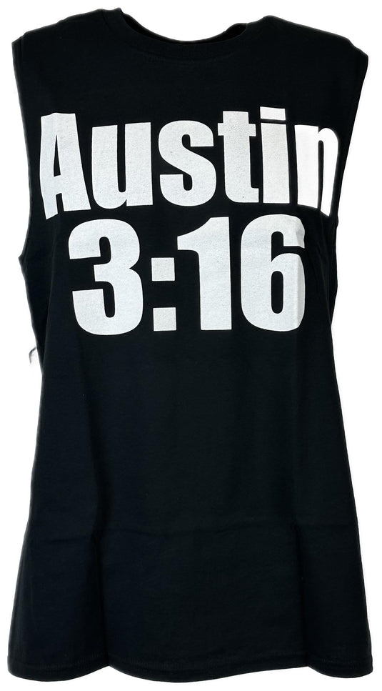 Stone Cold Steve Austin Sleeveless 3:16 White Skull Mens Black T-shirt Sports Mem, Cards & Fan Shop > Fan Apparel & Souvenirs > Wrestling by Hybrid Tees | Extreme Wrestling Shirts