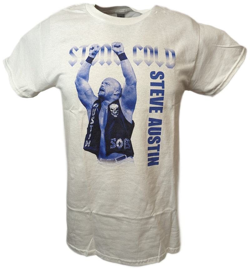 Load image into Gallery viewer, Stone Cold Steve Austin SOB Arms Raised White T-shirt Sports Mem, Cards &amp; Fan Shop &gt; Fan Apparel &amp; Souvenirs &gt; Wrestling by Freeze | Extreme Wrestling Shirts
