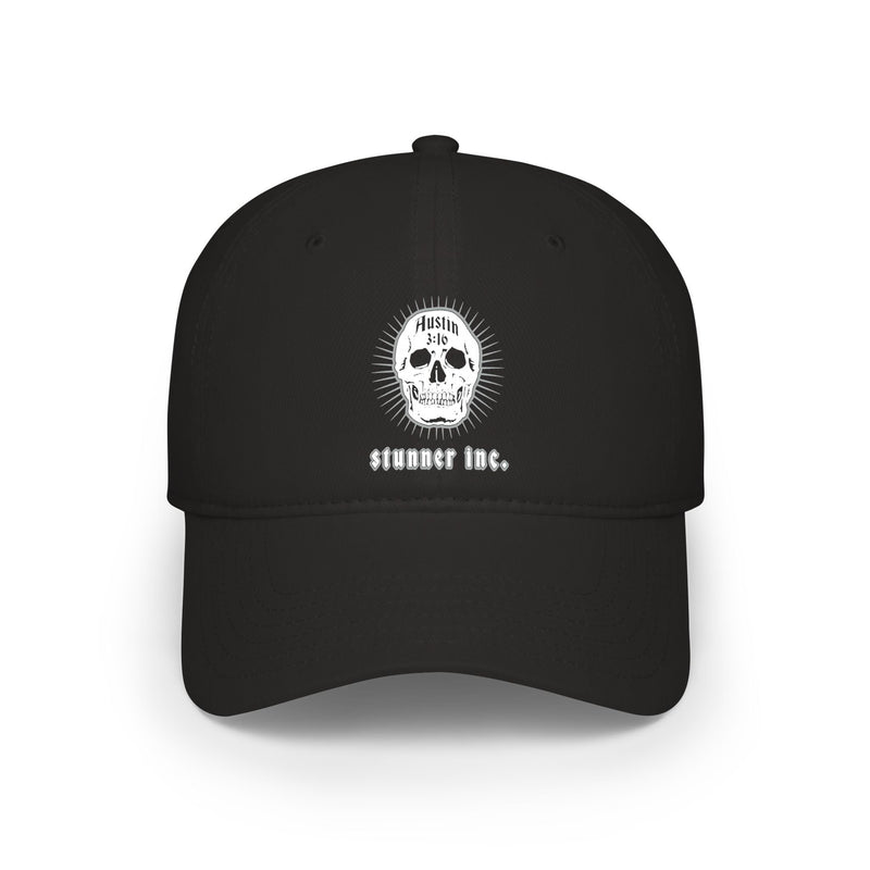 Load image into Gallery viewer, Stone Cold Steve Austin Stunner Inc White Skull Baseball Hat by EWS | Extreme Wrestling Shirts
