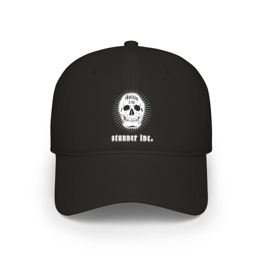 Stone Cold Steve Austin Stunner Inc White Skull Baseball Hat by EWS | Extreme Wrestling Shirts