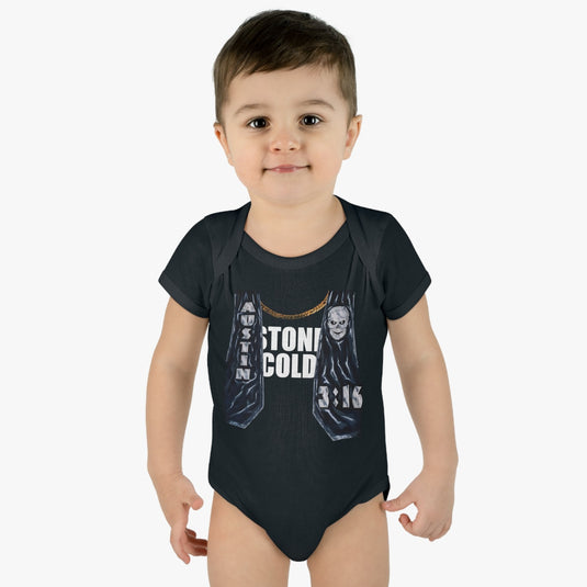 Stone Cold Steve Austin Vest Black Baby Bodysuit by WWE | Extreme Wrestling Shirts