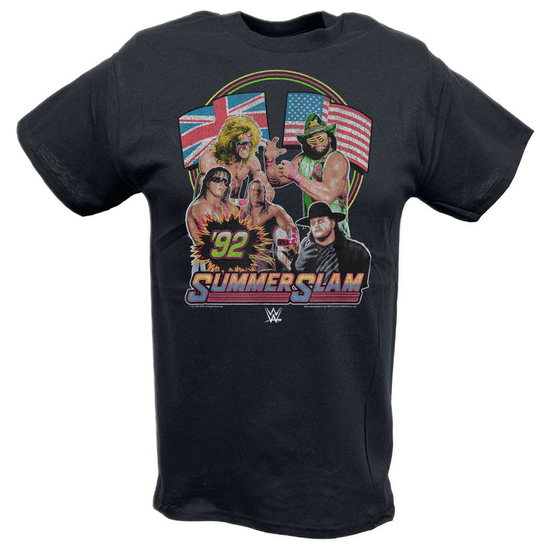 Load image into Gallery viewer, Summerslam 1992 Undertaker Bret Hart Macho Man T-shirt by EWS | Extreme Wrestling Shirts
