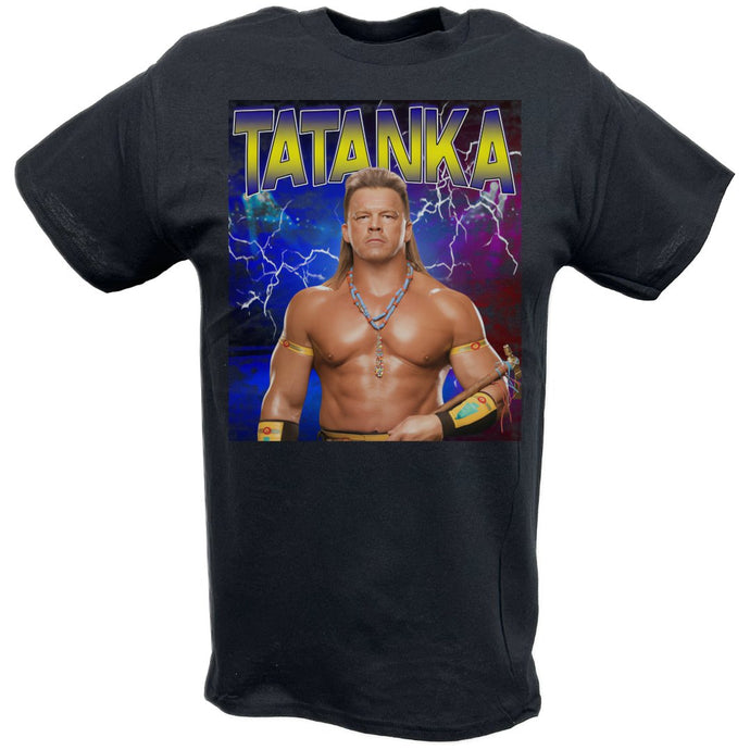 Tatanka Highlight Black T-shirt by EWS | Extreme Wrestling Shirts