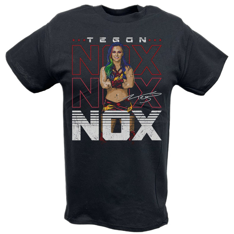 Load image into Gallery viewer, Tegan Nox Cartoon Pose Black T-shirt by EWS | Extreme Wrestling Shirts
