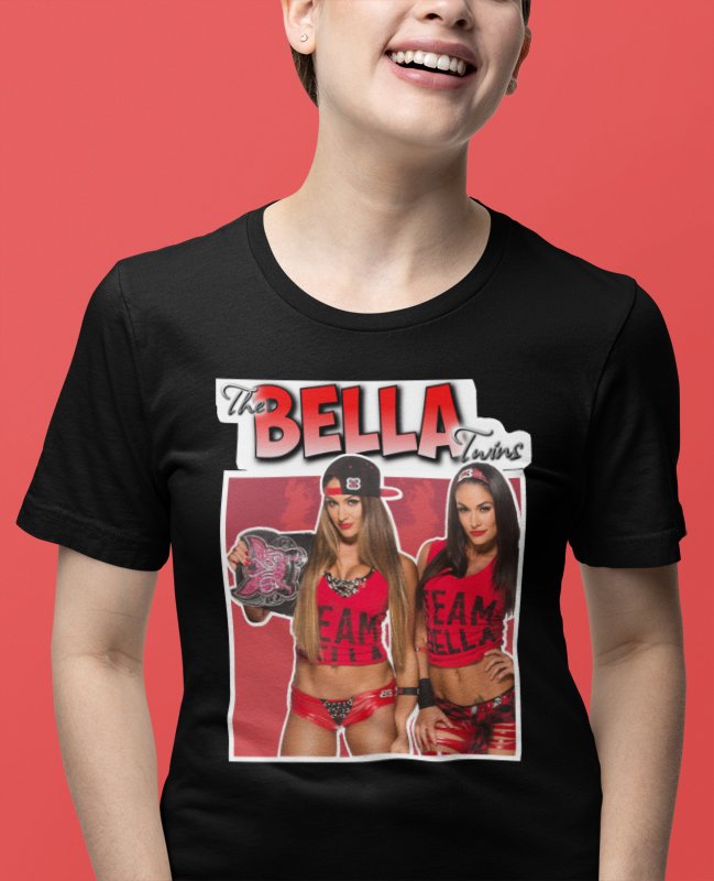 Load image into Gallery viewer, The Bella Twins Red Logo T-shirt by EWS | Extreme Wrestling Shirts
