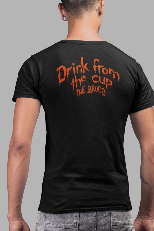 Load image into Gallery viewer, The Brood Edge Christian Drink from the Cup Black T-shirt by EWS | Extreme Wrestling Shirts
