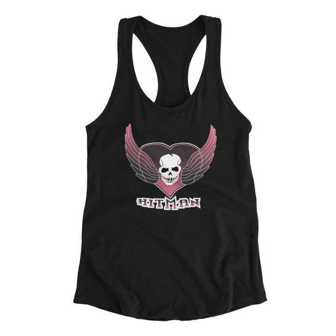 The Hitman Bret Hart Skull Wings Logo Womens Tank Top by EWS | Extreme Wrestling Shirts