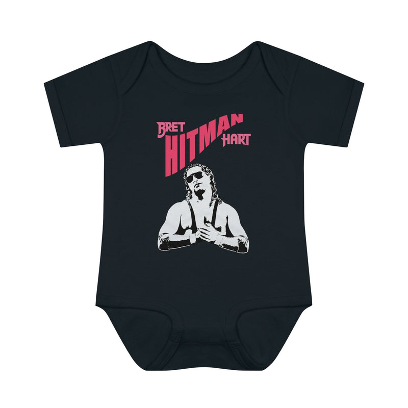 Load image into Gallery viewer, The Hitman Bret Hart White Pose Baby Bodysuit by WWE | Extreme Wrestling Shirts
