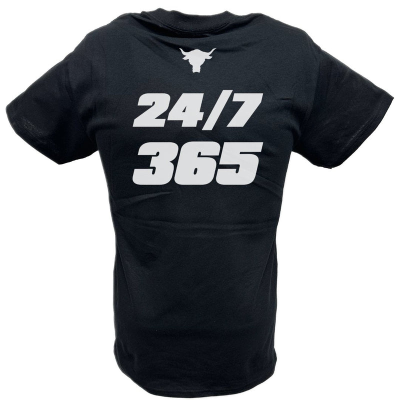 Load image into Gallery viewer, The Rock 24-7-365 Team Bring It Boots to Asses Mens Black T-shirt Sports Mem, Cards &amp; Fan Shop &gt; Fan Apparel &amp; Souvenirs &gt; Wrestling by Hybrid Tees | Extreme Wrestling Shirts
