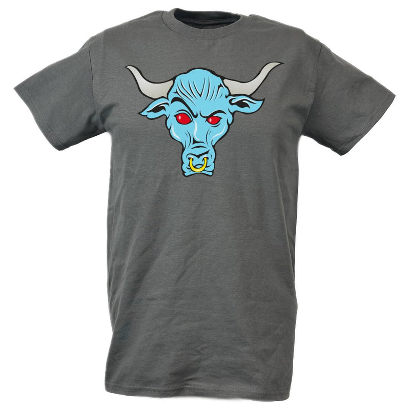 Load image into Gallery viewer, The Rock Blue Brahma Bull WWE Mens Grey T-shirt Sports Mem, Cards &amp; Fan Shop &gt; Fan Apparel &amp; Souvenirs &gt; Wrestling by Freeze | Extreme Wrestling Shirts
