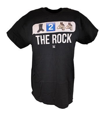 Load image into Gallery viewer, The Rock Boots 2 Asses Emoji WWE Mens T-shirt Sports Mem, Cards &amp; Fan Shop &gt; Fan Apparel &amp; Souvenirs &gt; Wrestling by WWE | Extreme Wrestling Shirts
