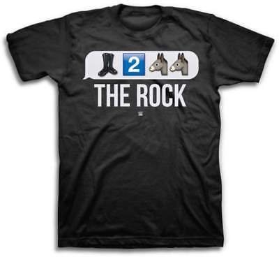 Load image into Gallery viewer, The Rock Boots 2 Asses Emoji WWE Mens T-shirt Sports Mem, Cards &amp; Fan Shop &gt; Fan Apparel &amp; Souvenirs &gt; Wrestling by WWE | Extreme Wrestling Shirts
