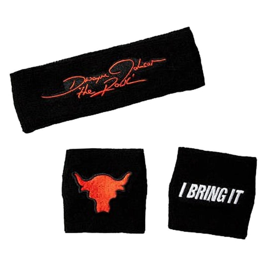 The Rock Dwayne Johnson I BRING IT Headband Wristbands Set WWE Sports Mem, Cards & Fan Shop > Fan Apparel & Souvenirs > Wrestling by EWS | Extreme Wrestling Shirts