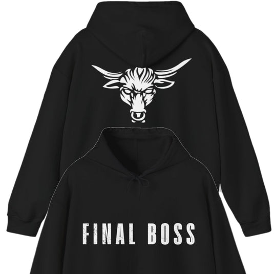 The Rock FInal Boss Brahma Bull Black Pullover Hoody by EWS | Extreme Wrestling Shirts