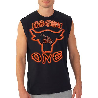 The Rock Great One Mens Sleeveless Black Muscle T-shirt Sports Mem, Cards & Fan Shop > Fan Apparel & Souvenirs > Wrestling by EWS | Extreme Wrestling Shirts