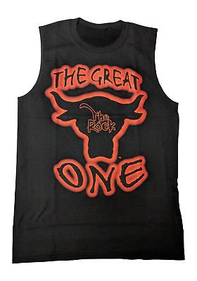 Load image into Gallery viewer, The Rock Great One Mens Sleeveless Black Muscle T-shirt Sports Mem, Cards &amp; Fan Shop &gt; Fan Apparel &amp; Souvenirs &gt; Wrestling by Hybrid Tees | Extreme Wrestling Shirts
