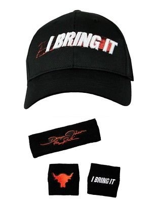 The Rock I BRING IT Baseball Cap Hat Headband Wristband Costume Sports Mem, Cards & Fan Shop > Fan Apparel & Souvenirs > Wrestling by Extreme Wrestling Shirts | Extreme Wrestling Shirts