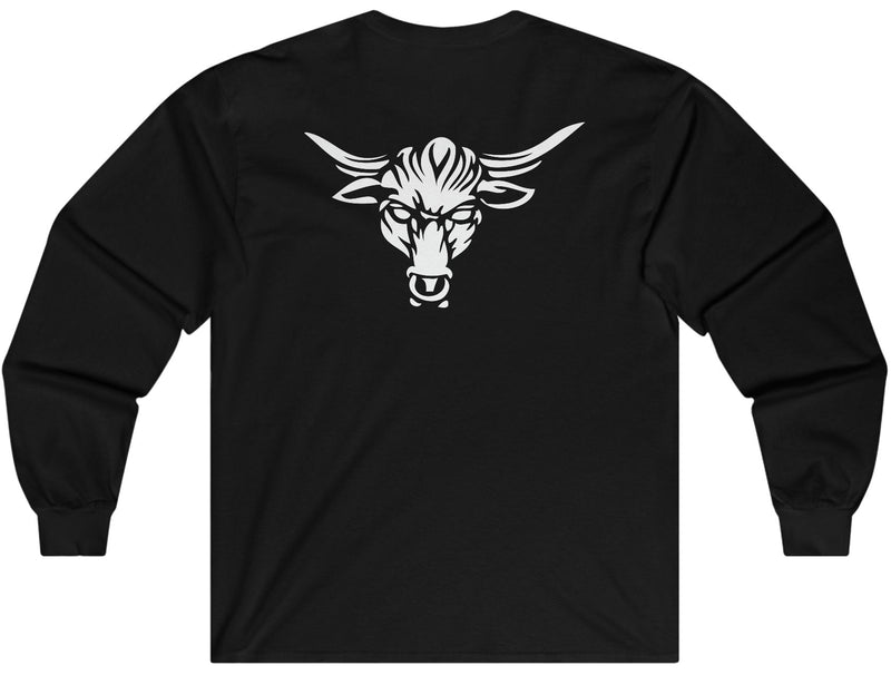 Load image into Gallery viewer, The Rock Just Bring It White Logo Brahma Bull Long Sleeve T-shirt by WWE | Extreme Wrestling Shirts
