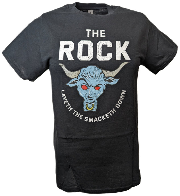 The Rock Layeth the Smacketh Down Mens T-shirt by EWS | Extreme Wrestling Shirts