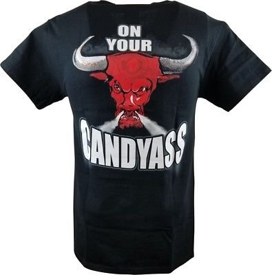 Load image into Gallery viewer, The Rock Layeth the Smacketh Down on Your Candyass Mens Black T-shirt Sports Mem, Cards &amp; Fan Shop &gt; Fan Apparel &amp; Souvenirs &gt; Wrestling by Hybrid Tees | Extreme Wrestling Shirts
