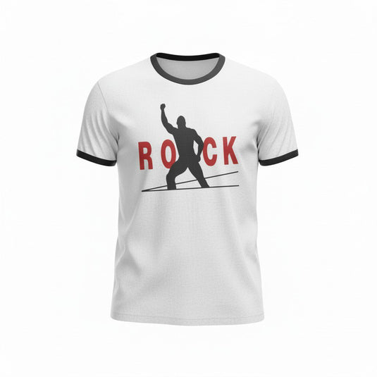 The Rock One On 1 White Ringer T-shirt by EWS | Extreme Wrestling Shirts