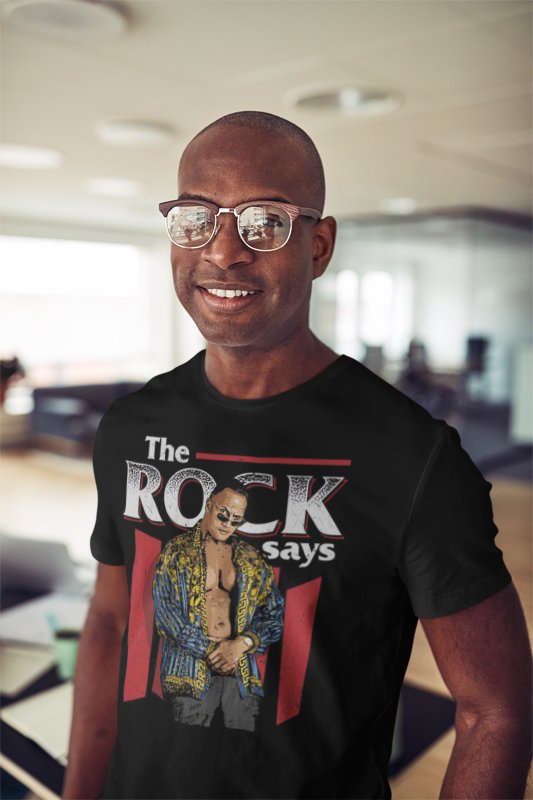 Load image into Gallery viewer, The Rock Says Nostalgic Pose T-shirt by EWS | Extreme Wrestling Shirts
