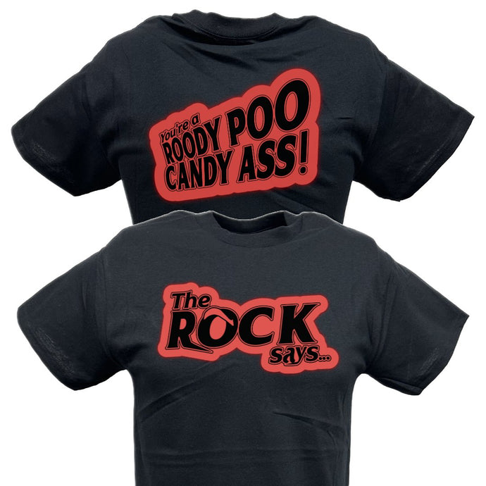 The Rock Says You're A Roody Poo Candy Mens Black T-shirt Sports Mem, Cards & Fan Shop > Fan Apparel & Souvenirs > Wrestling by EWS | Extreme Wrestling Shirts