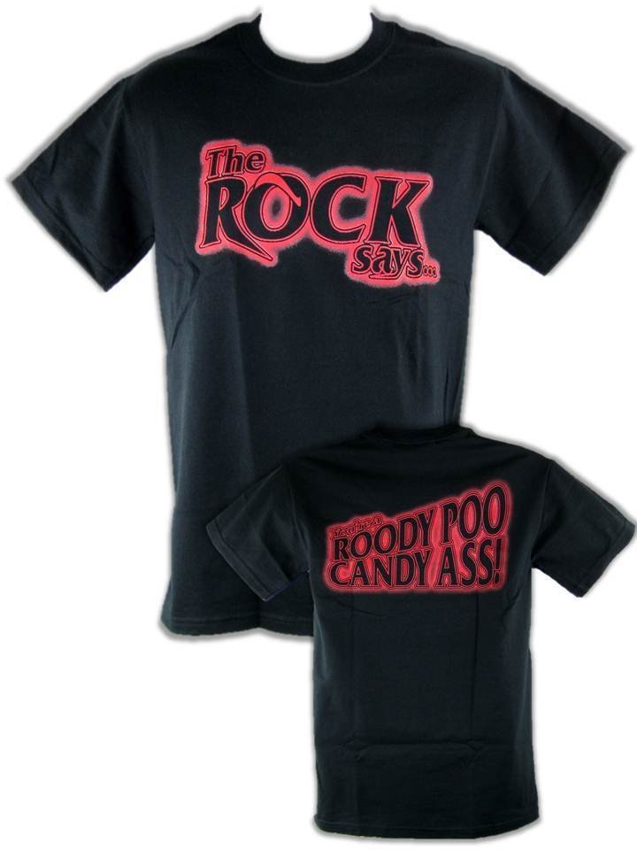 Load image into Gallery viewer, The Rock Says You&#39;re A Roody Poo Candy Mens Black T-shirt Sports Mem, Cards &amp; Fan Shop &gt; Fan Apparel &amp; Souvenirs &gt; Wrestling by Hybrid Tees | Extreme Wrestling Shirts
