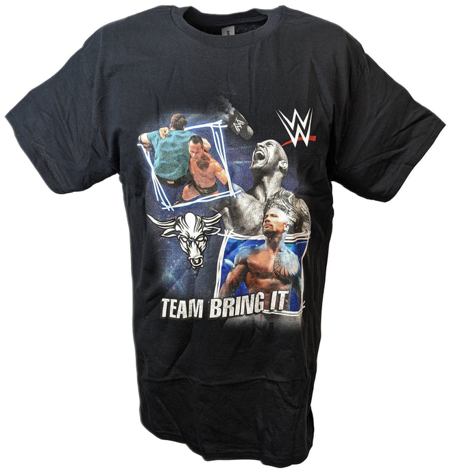 The Rock Team Bring It Superstars WWE Mens Black T-shirt Sports Mem, Cards & Fan Shop > Fan Apparel & Souvenirs > Wrestling by WWE | Extreme Wrestling Shirts