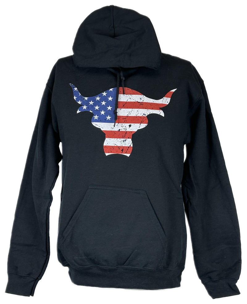 Load image into Gallery viewer, The Rock Team Bring It USA Bull Red White Blue Hoody Sweatshirt by WWE | Extreme Wrestling Shirts
