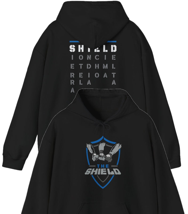 Load image into Gallery viewer, The Shield Hands In United Mens Black Hoody Sweatshirt by EWS | Extreme Wrestling Shirts
