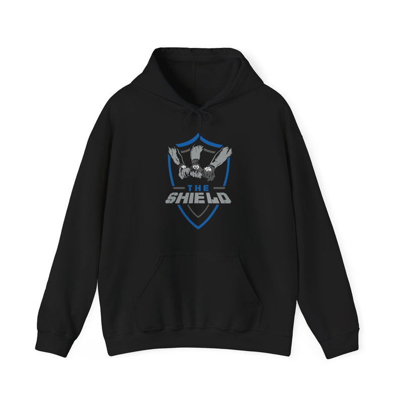 Load image into Gallery viewer, The Shield Hands In United Mens Black Hoody Sweatshirt by EWS | Extreme Wrestling Shirts
