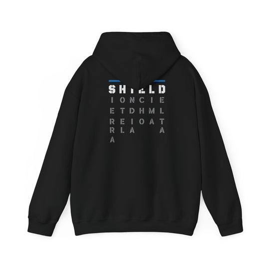 The Shield Hands In United Mens Black Hoody Sweatshirt by EWS | Extreme Wrestling Shirts