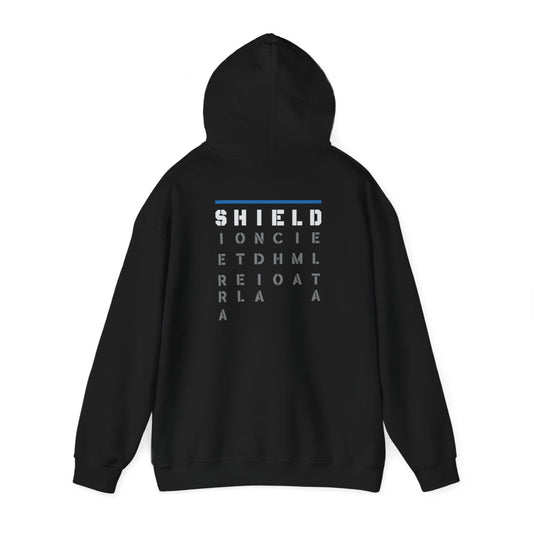 The Shield Hands In United Mens Black Hoody Sweatshirt by EWS | Extreme Wrestling Shirts