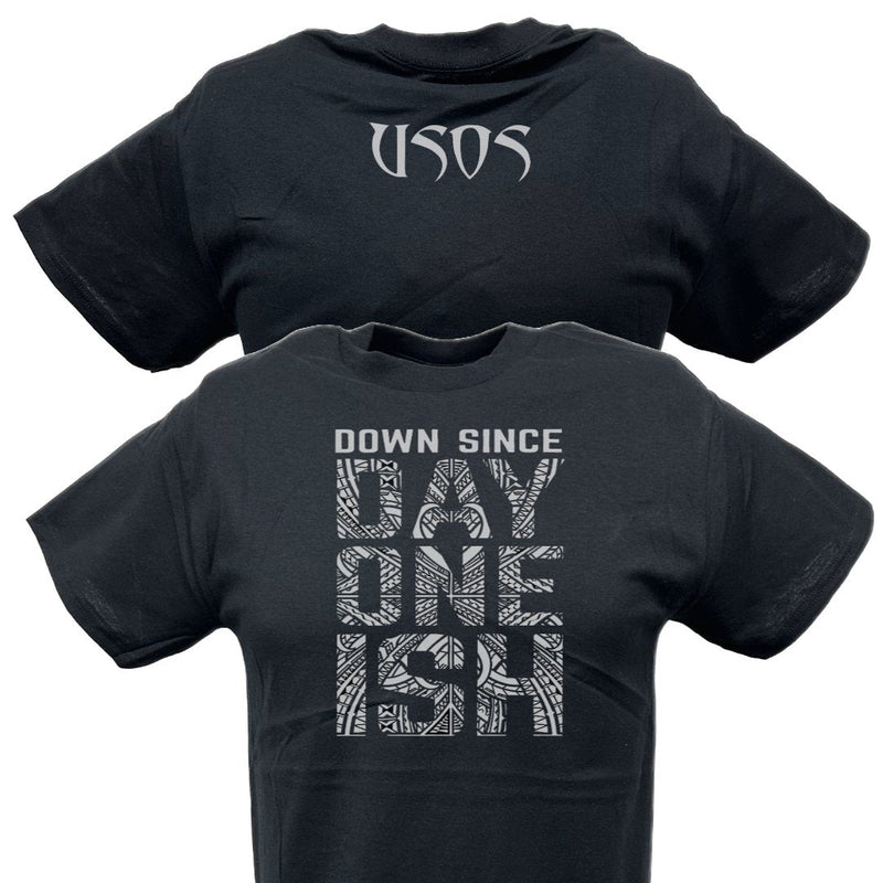 Load image into Gallery viewer, The Usos Down Since Day One Ish Boys Kids Black T-shirt by WWE | Extreme Wrestling Shirts
