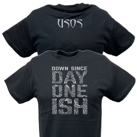 The Usos Down Since Day One Ish Boys Kids Black T-shirt by WWE | Extreme Wrestling Shirts