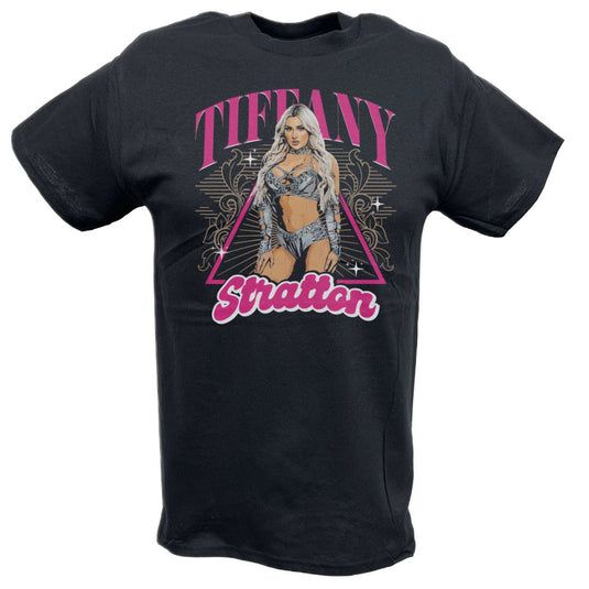 Tiffany Stratton Purple Pose Black T-shirt by EWS | Extreme Wrestling Shirts