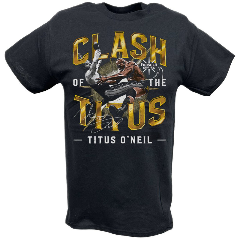 Load image into Gallery viewer, Titus O&#39;Neil Clash Of The Titus Black T-shirt by EWS | Extreme Wrestling Shirts
