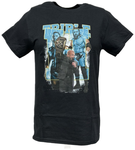 Triple H Authority Blue Mens Black T-shirt by EWS | Extreme Wrestling Shirts
