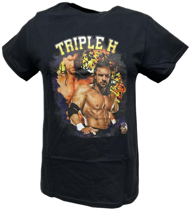 Load image into Gallery viewer, Triple H Fireball Mens Black WWE T-shirt by WWE | Extreme Wrestling Shirts
