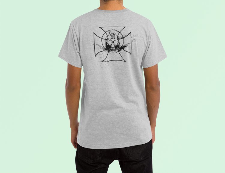 Load image into Gallery viewer, Triple H Genibus Nitito Canis Skull Kings Grey T-shirt by EWS | Extreme Wrestling Shirts
