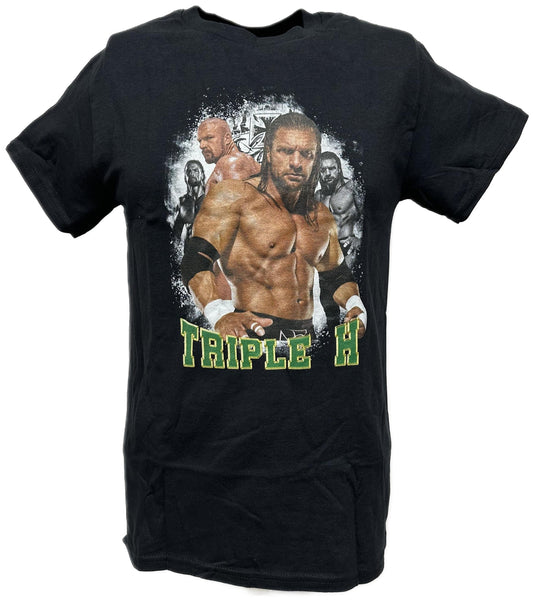 Triple H Pro Wrestling Four Poses Mens Black T-shirt by EWS | Extreme Wrestling Shirts