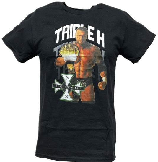 Triple H The Game Championship Belt Mens Black T-shirt by EWS | Extreme Wrestling Shirts