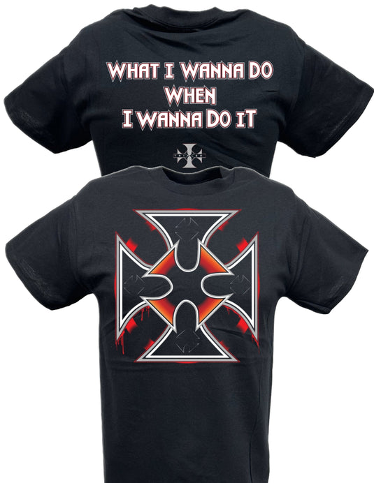 Triple H Wanna Do It Cross Black T-shirt by EWS | Extreme Wrestling Shirts