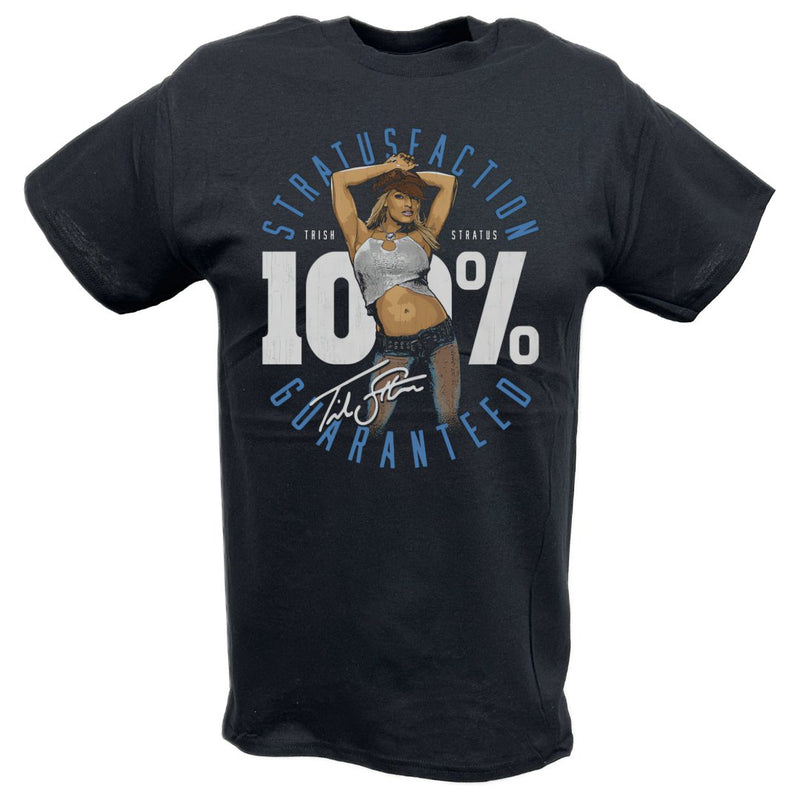 Load image into Gallery viewer, Trish Stratus 100 Percent Stratusfaction BlackT-shirt by EWS | Extreme Wrestling Shirts
