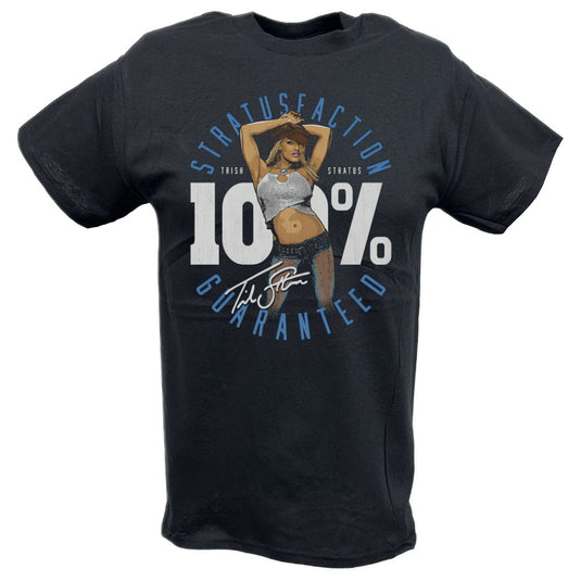 Trish Stratus 100 Percent Stratusfaction BlackT-shirt by EWS | Extreme Wrestling Shirts