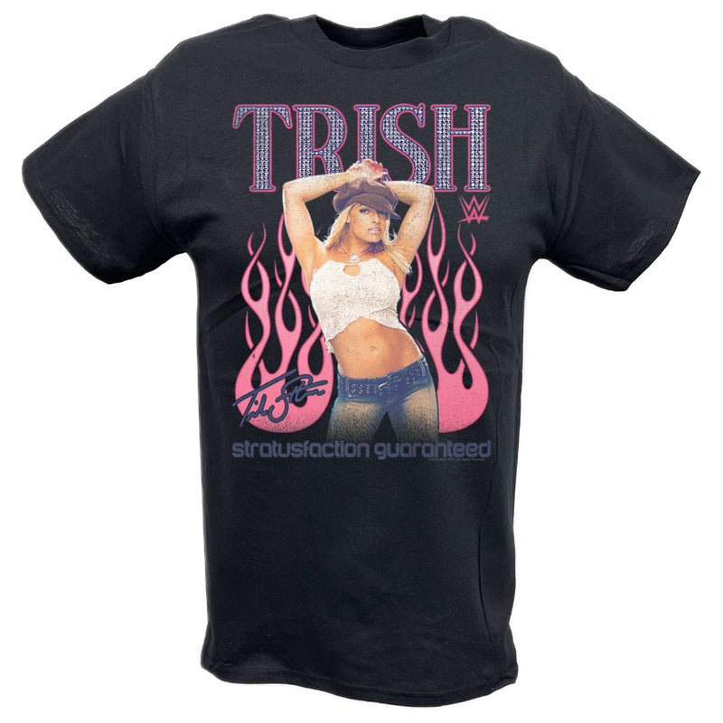 Load image into Gallery viewer, Trish Stratus Stratusfaction Guaranteed Black T-shirt by EWS | Extreme Wrestling Shirts
