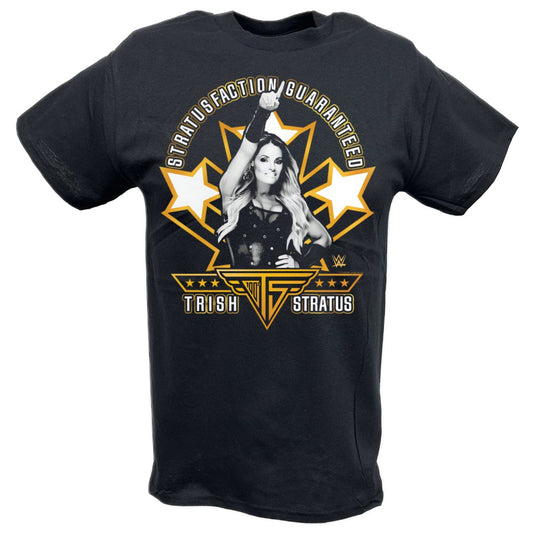 Trish Stratus Stratusfaction Power Pose BlackT-shirt by EWS | Extreme Wrestling Shirts