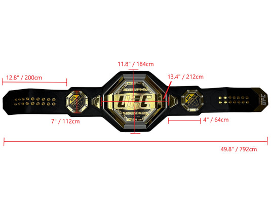 UFC 2024 World Champion Brass Title Belt 2mm by EWS | Extreme Wrestling Shirts