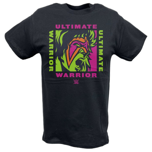 Ultimate Warrior Big Face Black T shirt Extreme Wrestling Shirts